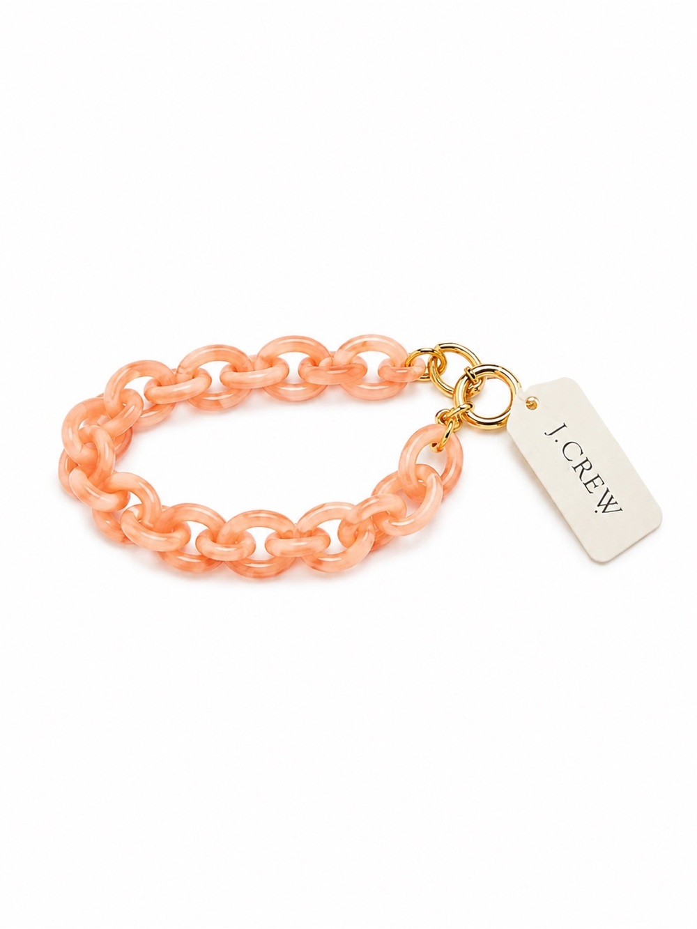 J.Crew Peach Coral Resin Link Bracelet (NWT)